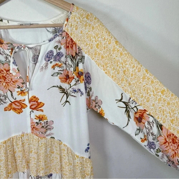 American  Eagle Womens Size Small Floral Bohemian Tunic Blouse - Picture 7 of 16